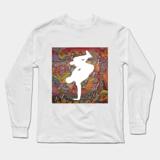 Break Dancer on Graffiti Background 13 Long Sleeve T-Shirt